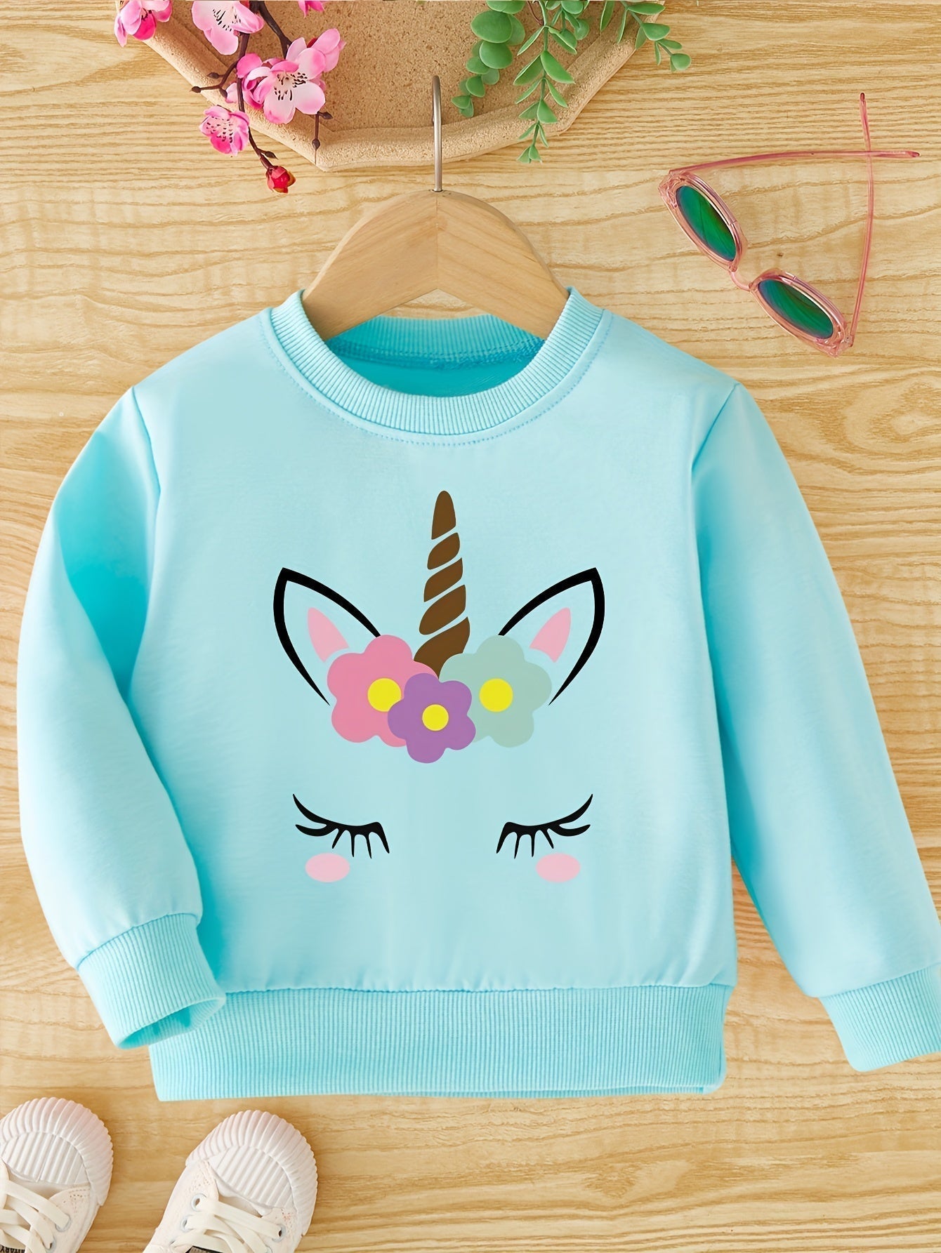 Lara - Meisjes Sweatshirt met Eenhoornprint en Ronde Hals