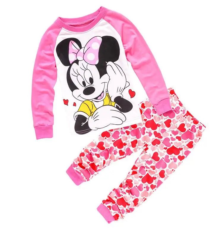 Minnie Mouse Tweekleurige Pyjama Set voor Kinderen - Lotte Prinsessen Pyjama met Stipjes