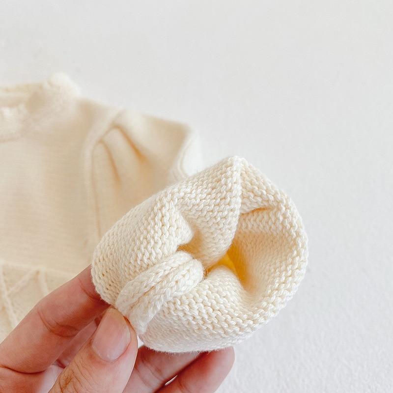 Crème Gebreide Baby Romper