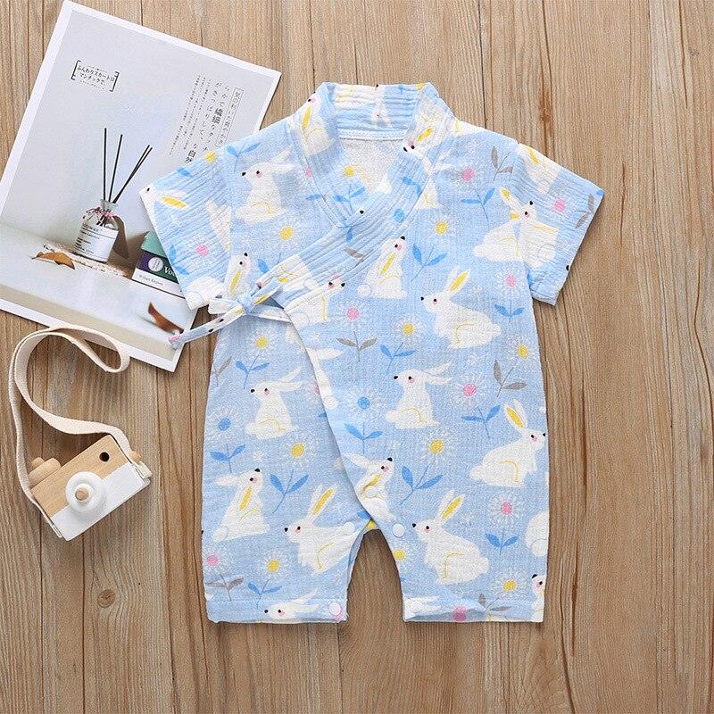 Korte Mouw Baby Kimono Romper